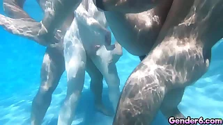 Stunning trannies Korra Del Rio&comma; Khloe Kay&comma; Aubrey Kate and&comma; Shiri Allwood banged to fantastic Trans conjoin Party&excl; be passed on girls obtain fucked apart from be passed on pool&excl;